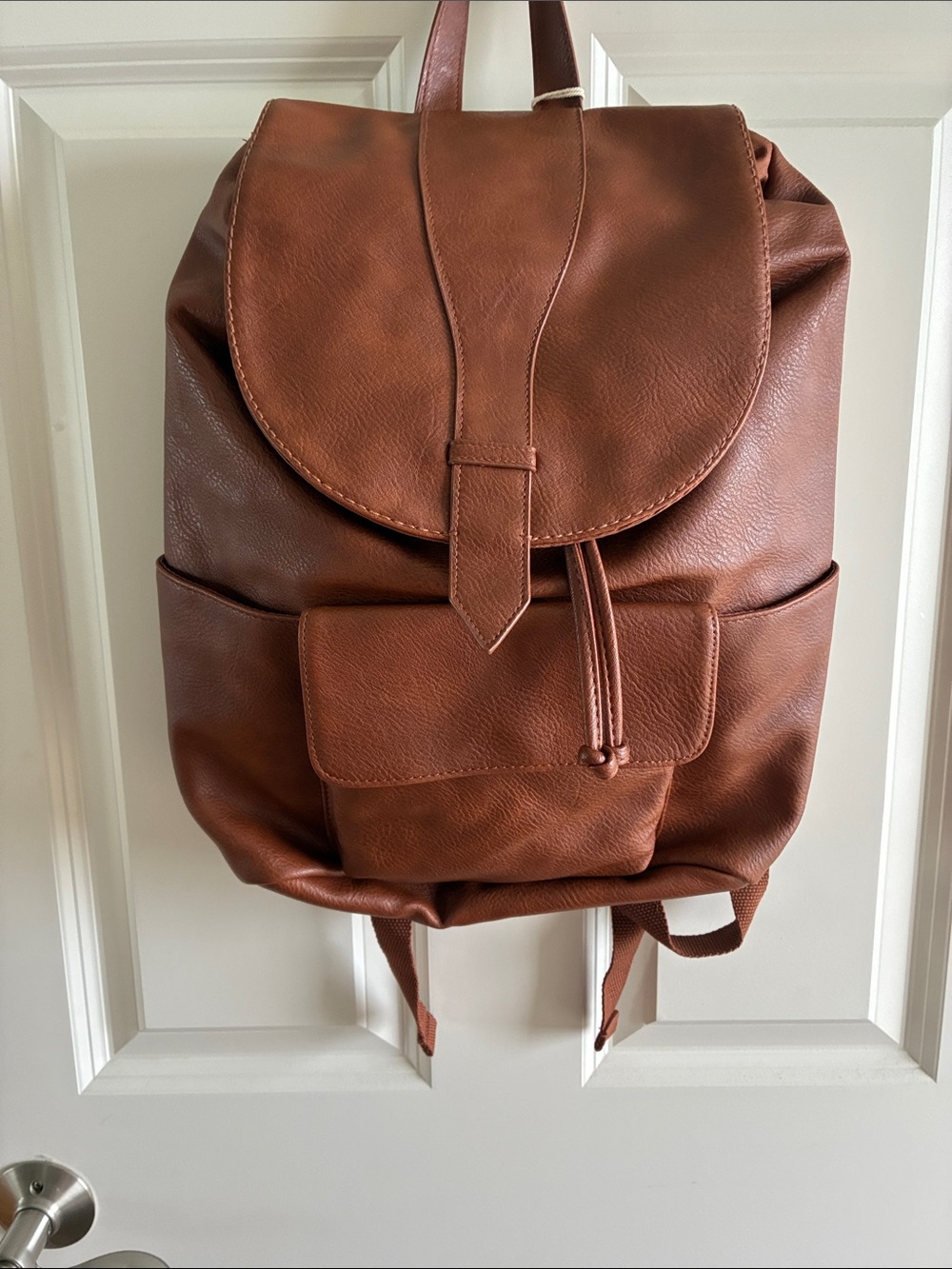 Universal Thread Brown Faux-Leather Drawstring Backpack NWT
